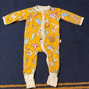 Kidzee Yellow / orange Animal Print Kids Footie